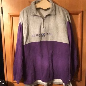 Vintage 80s hang ten zip up sweater men's large